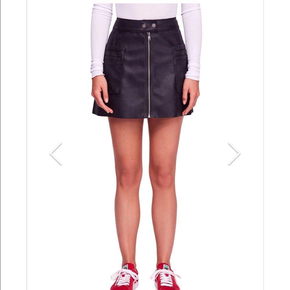 Faux leather Free People mini skirt